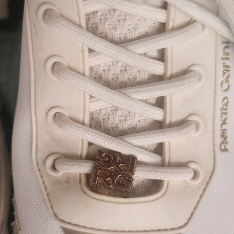 Renato Garini women's chunky sneakers wedges size 39 used, white with animal print