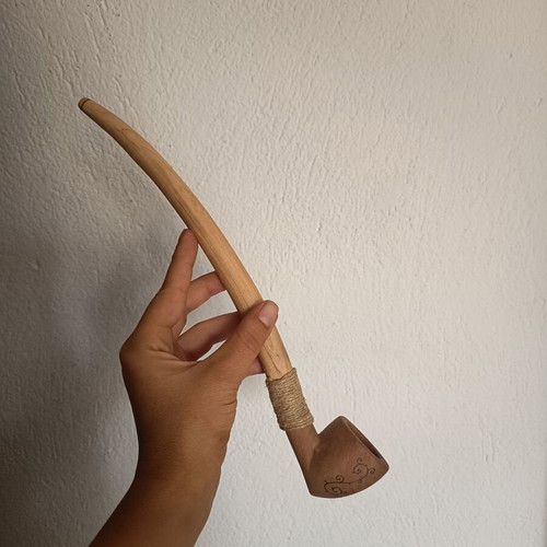 Handmade Churchwarden Tobacco Pipe 31cm, Walnut Wood