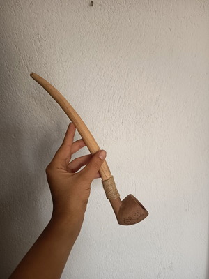 Handmade Churchwarden Tobacco Pipe 31cm, Walnut Wood