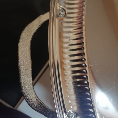 Twin Bird silver-plated serving tray used, 1985, with handles