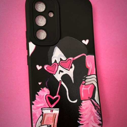 Samsung Galaxy A54 case new with unique black/pink Scream design