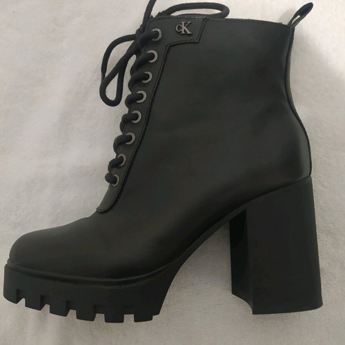Calvin Klein Jeans boots new black leather size 38