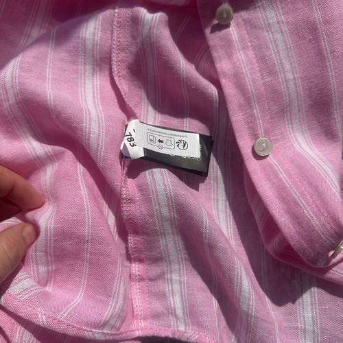 Zara oversized shirt new, white and pink, size XS