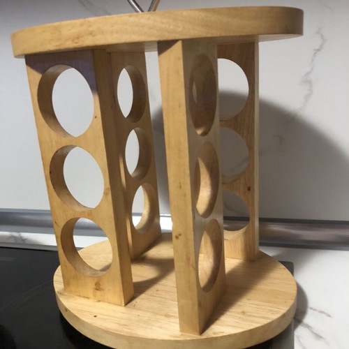 Rotating wooden spice rack for 12 jars like new