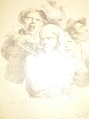 Λιθογραφία Louis Léopold Boilly μεταχειρισμένη με ξύλινη χρυσή κορνίζα