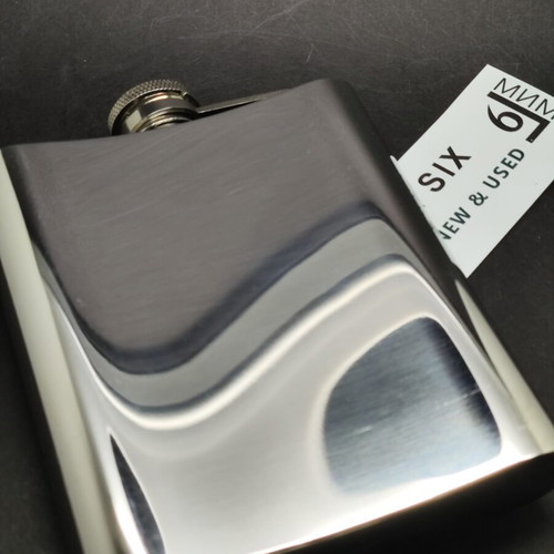 Assos 25 Stainless Steel Flask used, retro collectible 8oz