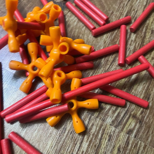 Educational construction toy with sticks like new