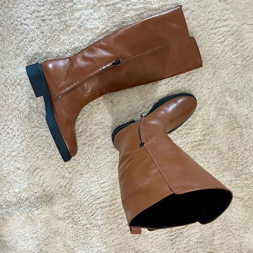 Furla leather women's boots size 41 new, cognac