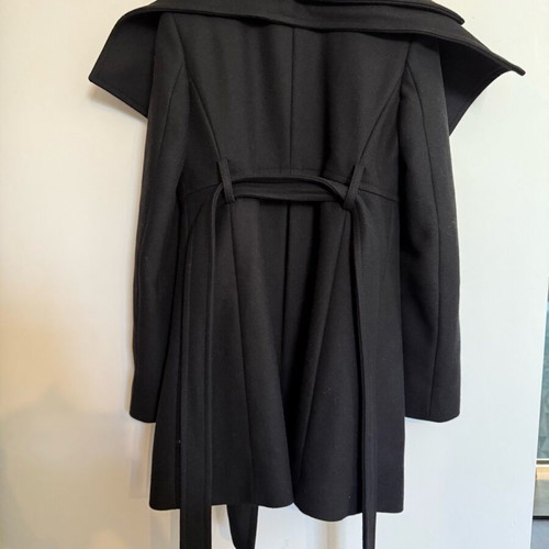 Pinko coat like new virgin wool with natural fur, size S