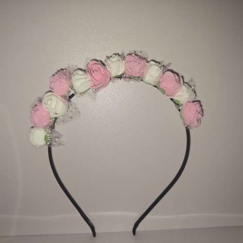 Headbands for flower girls new pink and white set of 5