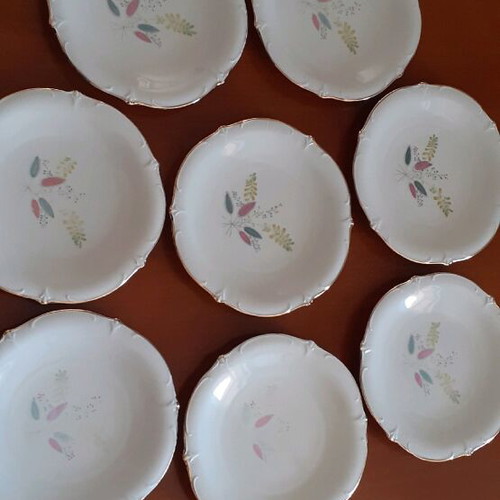 Porcelain plates Schumann Bavaria Germany set of 8 like new