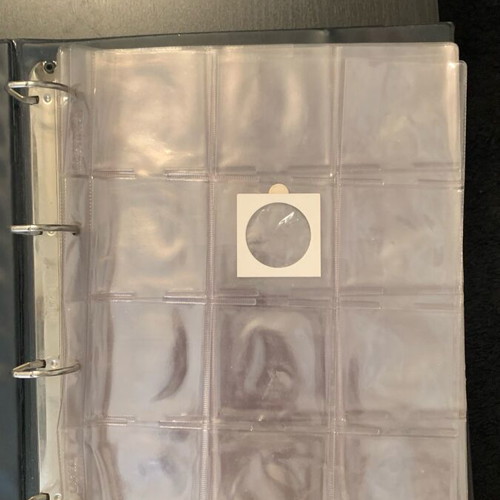 Coin album used, 6 leaves, expandable, 27x32 cm