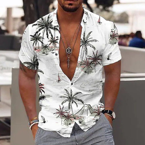 Lightning Bolt men's short-sleeve shirt XL floral white new