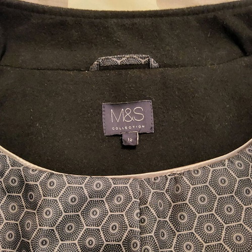 Marks & Spencer women's coat black like new, size UK12