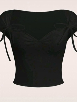 Top with bows like new, black, size S