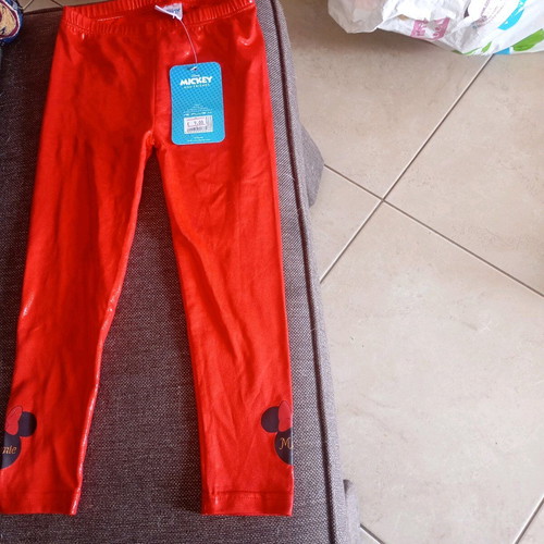 Minie elastic children's leggings new, size 4 years, red