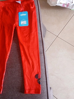 Minie elastic children's leggings new, size 4 years, red