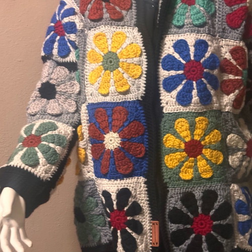 Handmade knitted jacket new, multicolor