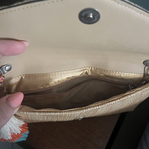 Straw envelope bag Verde like new, beige crossbody
