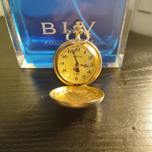 Vintage pocket watch like new, men's, gray and silver