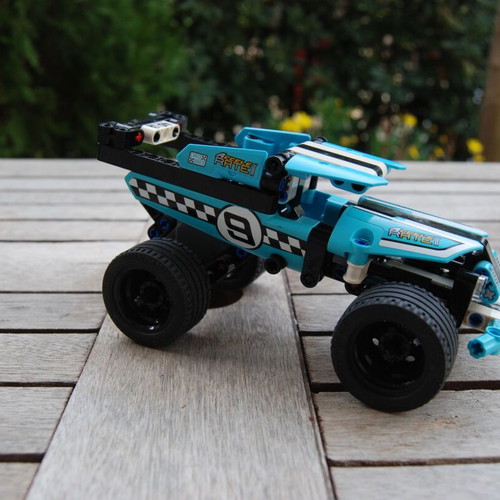 Lego Technic 42059 stunt truck used with pull back mechanism