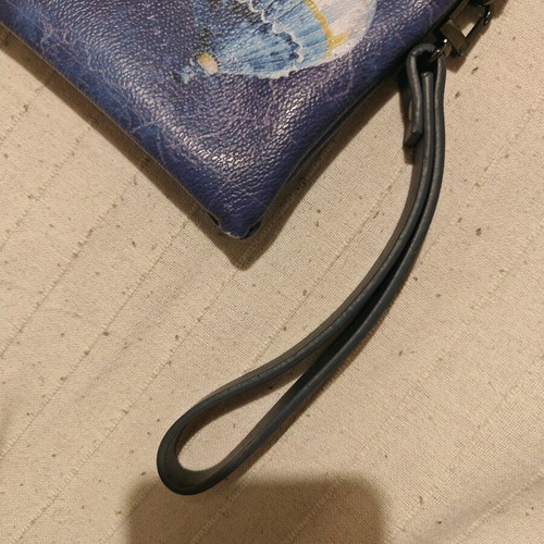 Y Not? Wristlet clutch new, white and blue