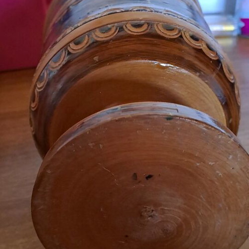 Mortar with pestle used, height 19 cm