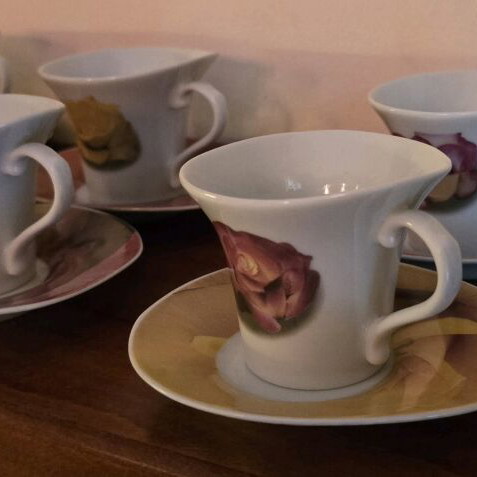 Espresso trimar cups set of 6 like new with saucers