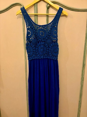 Maxi φόρεμα Calzedonia μεταχειρισμένο, αέρινο, μπλε, one size