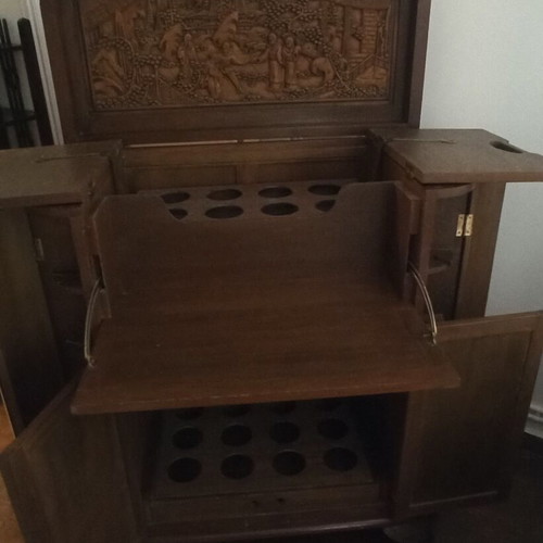 Authentic Chinese Bar Like New With Hand-Carved Details