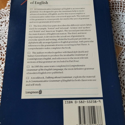 A Communicative Grammar of English Leech & Svartvik Longman 1987 like new
