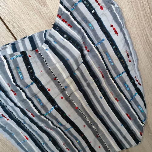 Boho shoulder bag like new with stripes and sequins