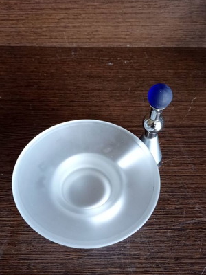 Επικαθήμενη σαπουνοθήκη καινούργια, επιχρωμιομένος ορείχαλκος και γυαλί