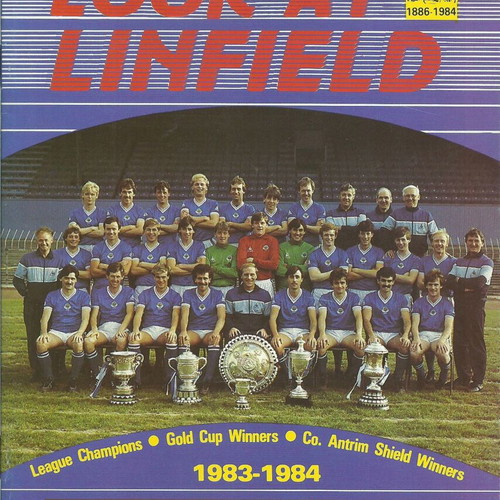 Linfield vs Panathinaikos 1983-1984 UEFA match program like new