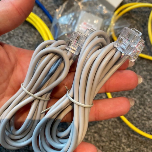 Set of ADSL splitters cables and wires for internet and telephone new