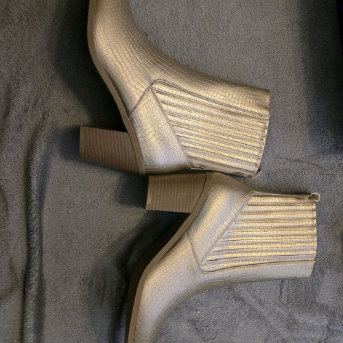 Women's gold ankle boots new size 41 with 8 cm heel