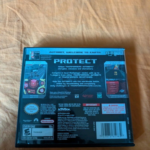 Transformers Autobots Nintendo DS game used with box