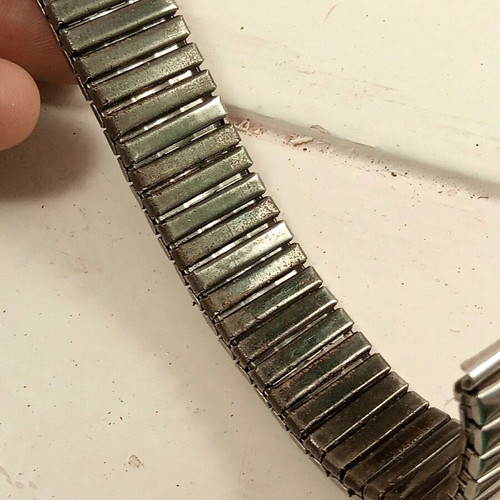 Elastic stainless steel watch bracelet used