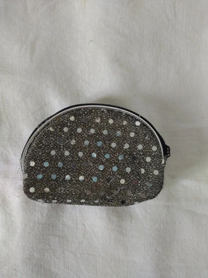 Polka Dot Shiny Silver Wallet used