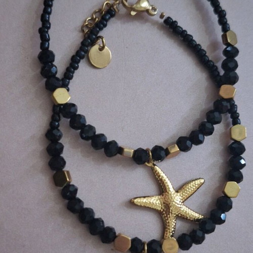 Handmade summer bracelets with glass beads and steel elements made to order