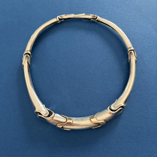 Minas The Universal Joint Choker vintage silver 925 & gold necklace