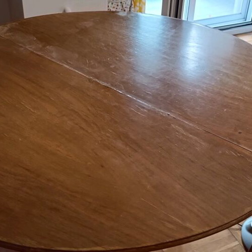 Antique folding table used that converts to round