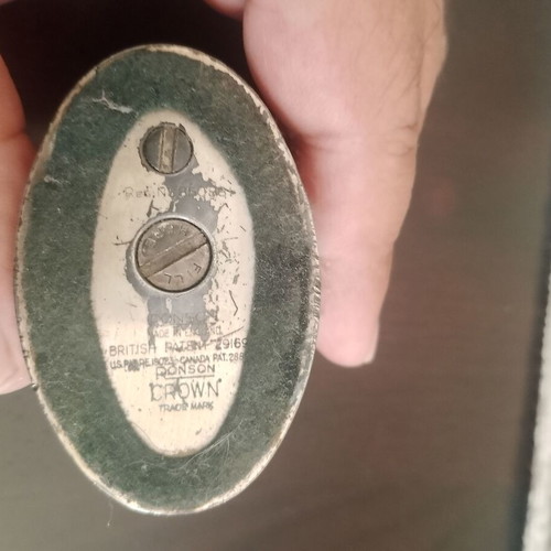 Ronson Crown table lighter used, 1949-1950