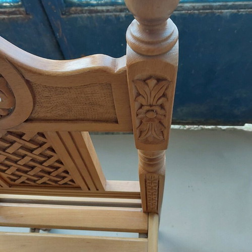 Wooden carved church chair new