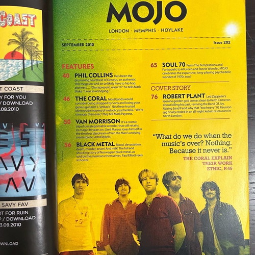 Mojo Magazine used, September 2010 without CD