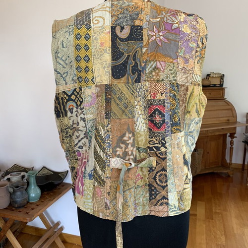 Vintage patchwork vest unisex new, handmade boho style