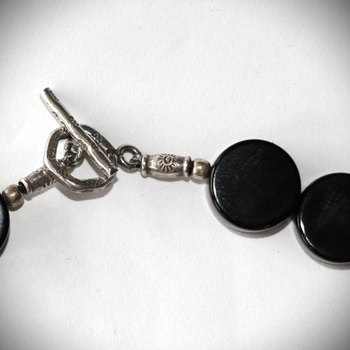 Necklace genuine onyx new, sterling silver 925 SST045