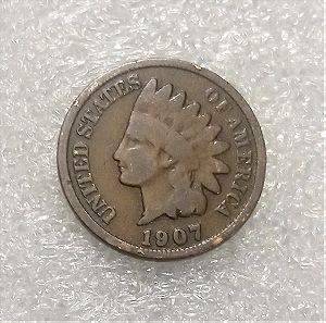 Indian head cent 1907 USA