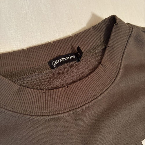 Stradivarius crop sweatshirt like new, green, size M