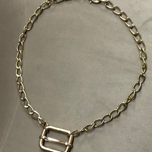 Chunky Gold Chain Necklace with Buckle Pendant new